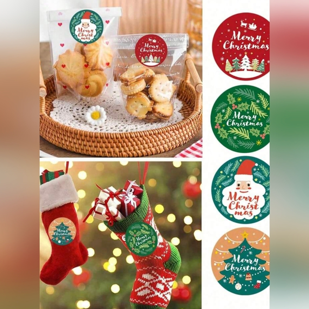 Holiday Christmas Stickers 1" - 500 Count NIP